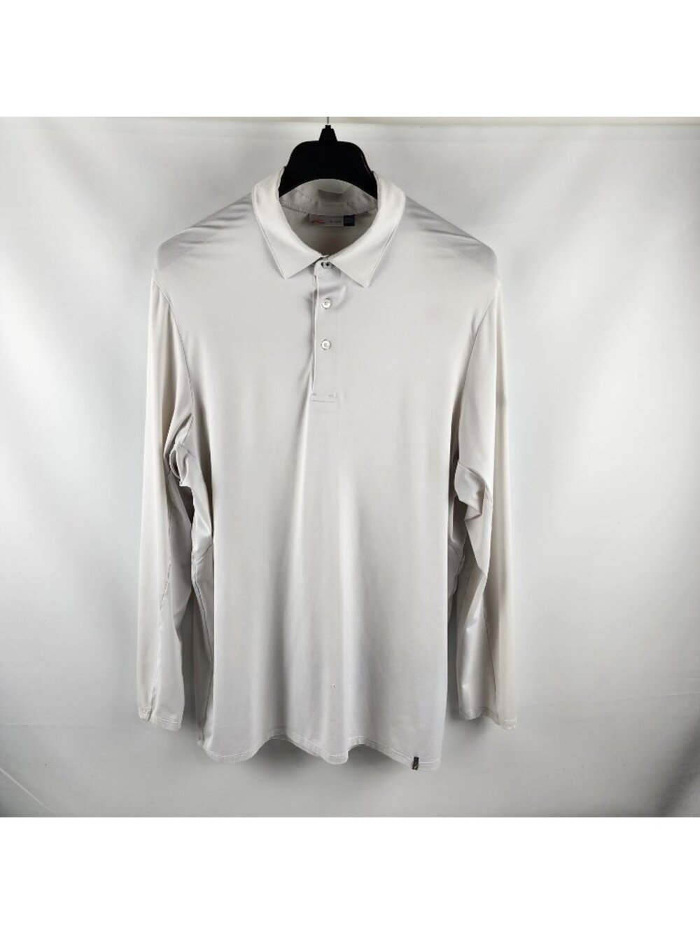 Kjus Shirt Mens XL Off White USPF 50 L/S Golf Performance Polo
